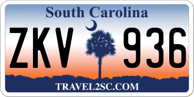 SC license plate ZKV936