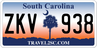 SC license plate ZKV938