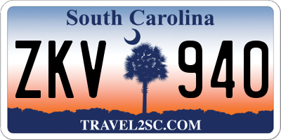 SC license plate ZKV940