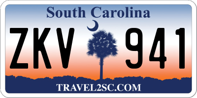 SC license plate ZKV941