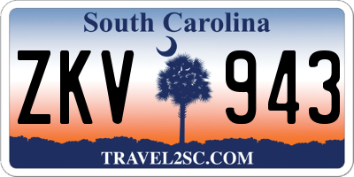 SC license plate ZKV943
