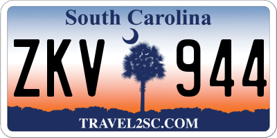 SC license plate ZKV944