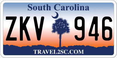 SC license plate ZKV946