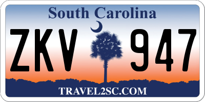 SC license plate ZKV947