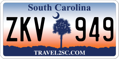 SC license plate ZKV949