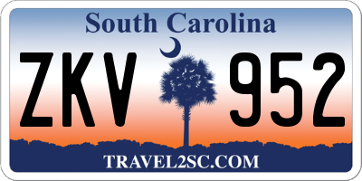 SC license plate ZKV952