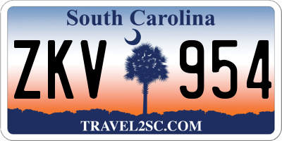 SC license plate ZKV954