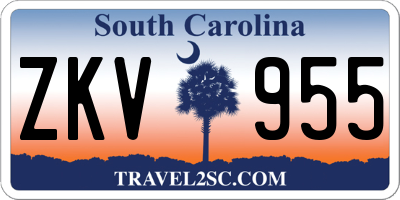SC license plate ZKV955