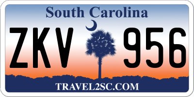 SC license plate ZKV956