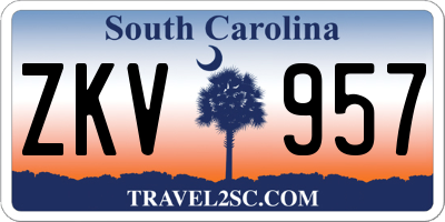 SC license plate ZKV957