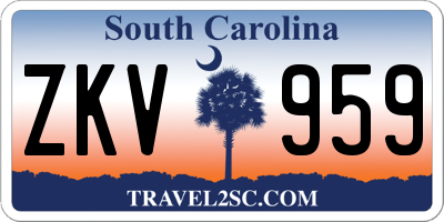 SC license plate ZKV959