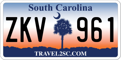 SC license plate ZKV961