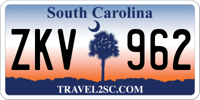 SC license plate ZKV962