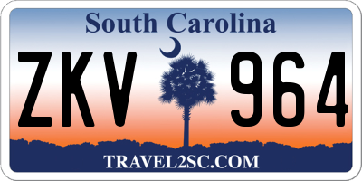 SC license plate ZKV964