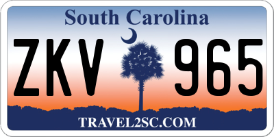 SC license plate ZKV965