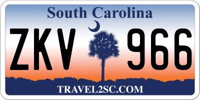 SC license plate ZKV966