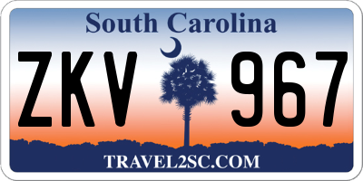 SC license plate ZKV967