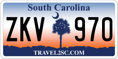 SC license plate ZKV970
