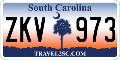 SC license plate ZKV973