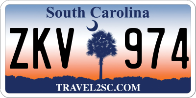 SC license plate ZKV974