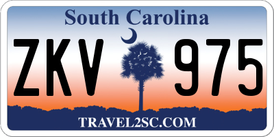 SC license plate ZKV975