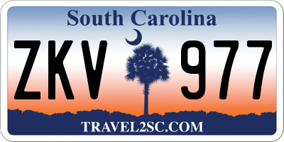 SC license plate ZKV977