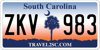 SC license plate ZKV983