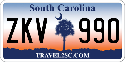 SC license plate ZKV990
