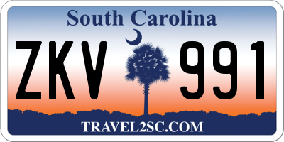 SC license plate ZKV991