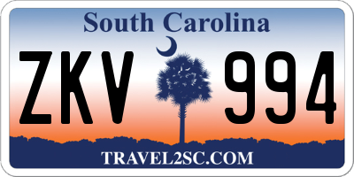 SC license plate ZKV994