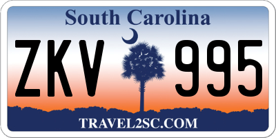 SC license plate ZKV995