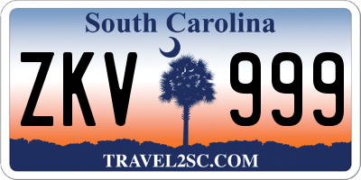 SC license plate ZKV999