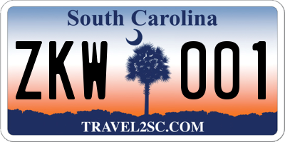 SC license plate ZKW001