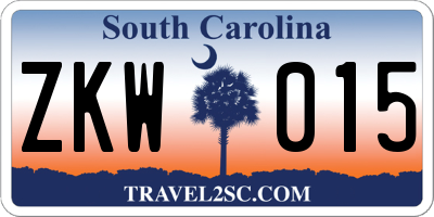 SC license plate ZKW015