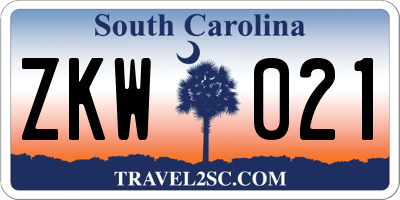 SC license plate ZKW021