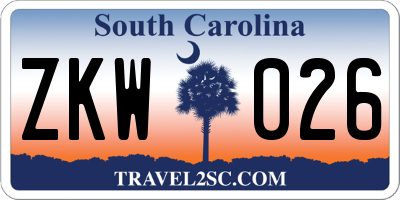 SC license plate ZKW026