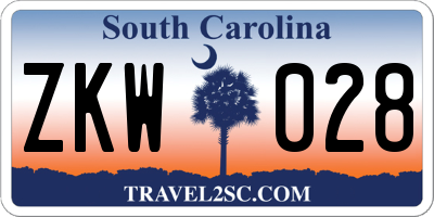 SC license plate ZKW028