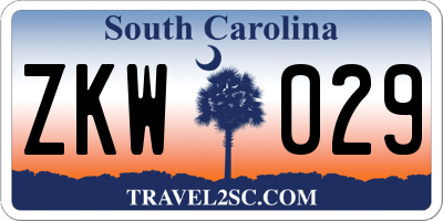 SC license plate ZKW029