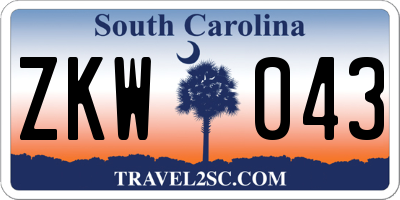 SC license plate ZKW043