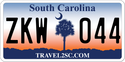 SC license plate ZKW044