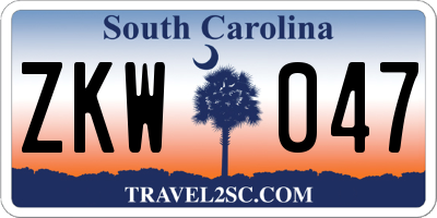 SC license plate ZKW047