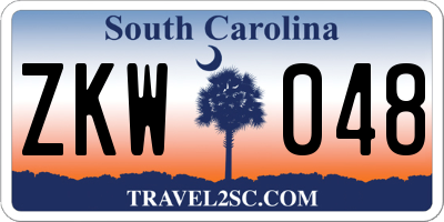 SC license plate ZKW048
