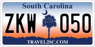 SC license plate ZKW050