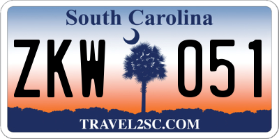 SC license plate ZKW051