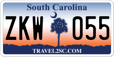 SC license plate ZKW055