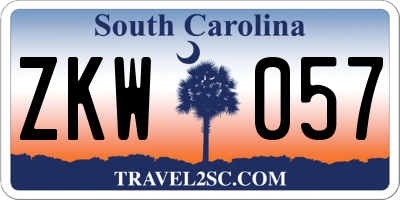 SC license plate ZKW057