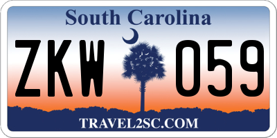 SC license plate ZKW059