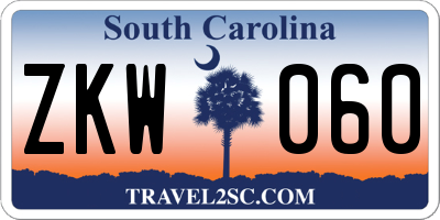 SC license plate ZKW060