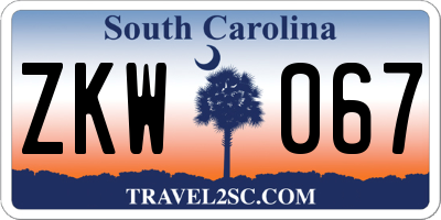 SC license plate ZKW067