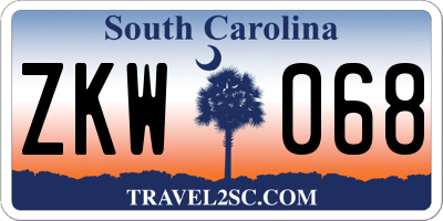 SC license plate ZKW068